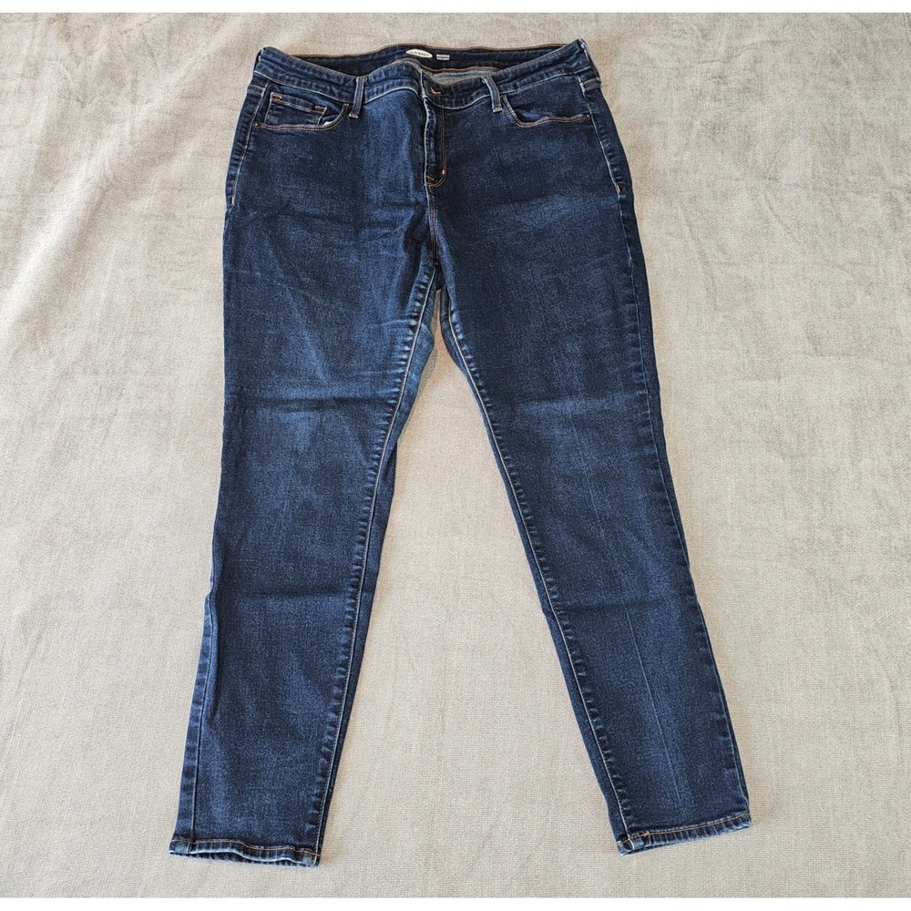 Old Navy Rockstar Super Skinny Jeans 14 Short Dark Wash Blue Denim